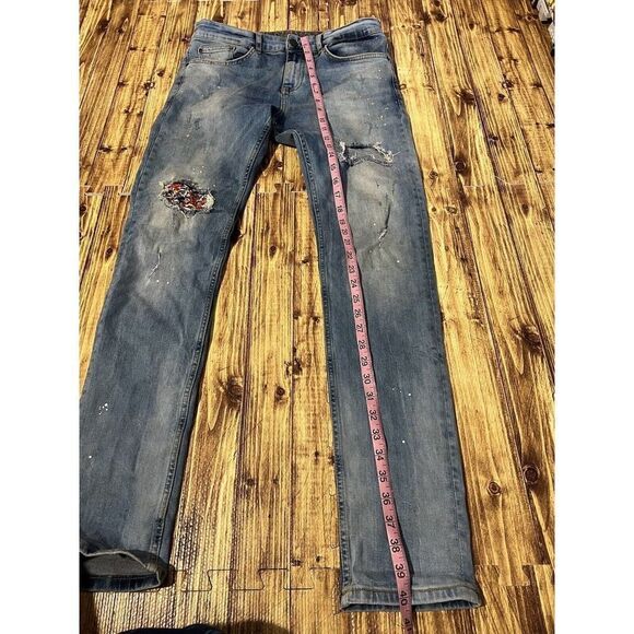 Salvatore Galliano Jeans Distressed Size 32 Floral Color Patch - Picture 9 of 14